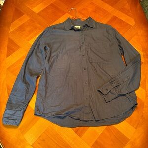 Pact S Women’s Blue Button Down Sunset Cotton Lightweight Business Casual Office